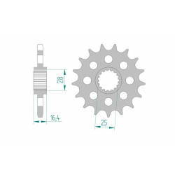 Kit chaîne AFAM 525XHR3 16/42 standard - couronne standard