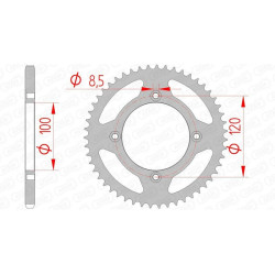 Kit chaîne AFAM A420M 11/50 - couronne standard