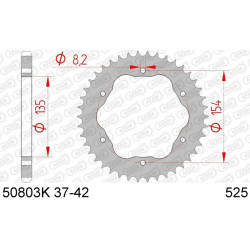 Kit chaîne AFAM 525XHR3 15/42 super-renforcé - corona Standard senza portacorona Ducati