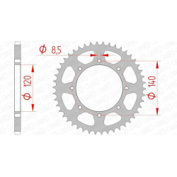 Kit chaîne AFAM 520XMR3 14/48 standard - couronne standard