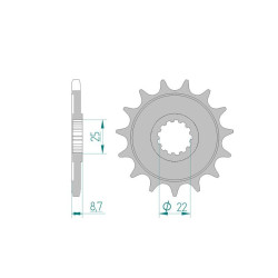 Kit chaîne AFAM 525XHR3 17/41 super-renforcé - couronne standard