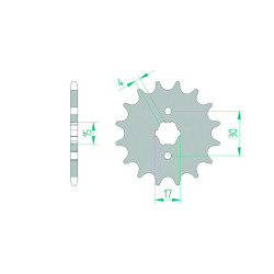 Kit chaîne AFAM 420R1 14/37 - couronne standard