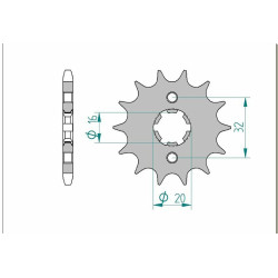Kit chaîne AFAM 428XMR2 14/48 - couronne standard