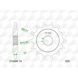 Kit chaîne AFAM 520XLR2 14/69 - couronne standard