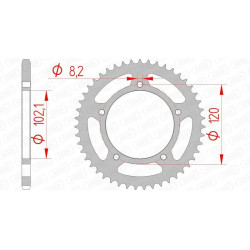 Kit chaîne AFAM 428XMR2 12/47 - couronne standard