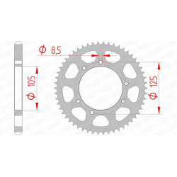 Kit chaîne AFAM 428R1 11/62-134 - couronne standard