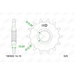 Kit chaîne AFAM 520XMR3 14/44-112 - couronne standard