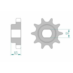 Kit chaîne AFAM 415 F - 10/40-102 - Couronne alu standard
