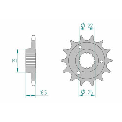 Kit chaîne AFAM 525 XHR3 - 15/38-102 - Couronne alu standard