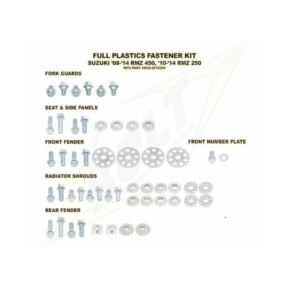 Kit vis complet de plastiques Bolt Suzuki RM-Z450/250