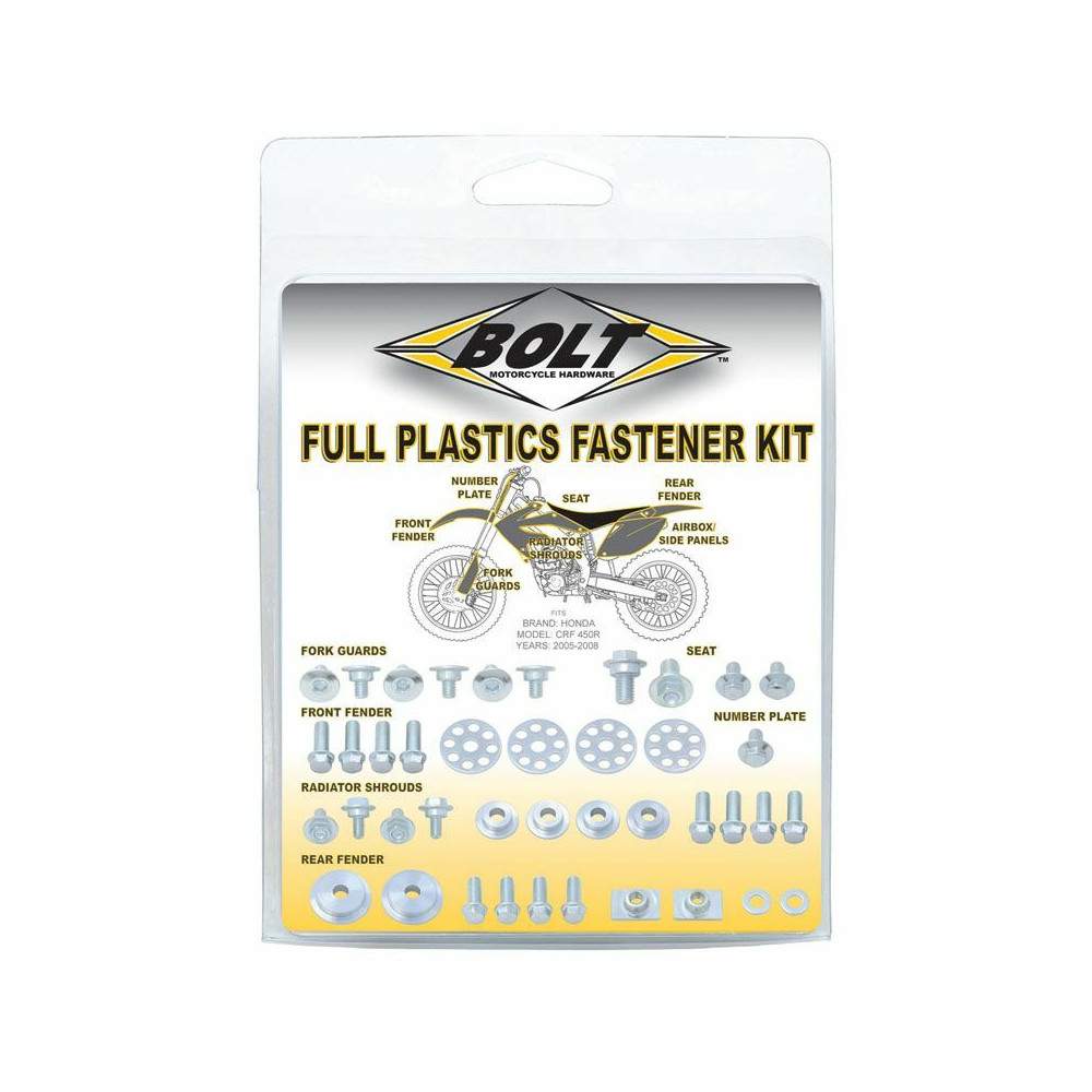 Kit vis plastiques BOLT inox Honda CRF 250/450R/X