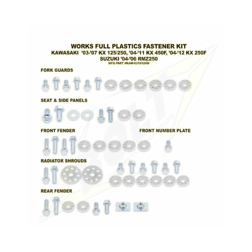 Kit vis complet de plastiques Bolt KTM