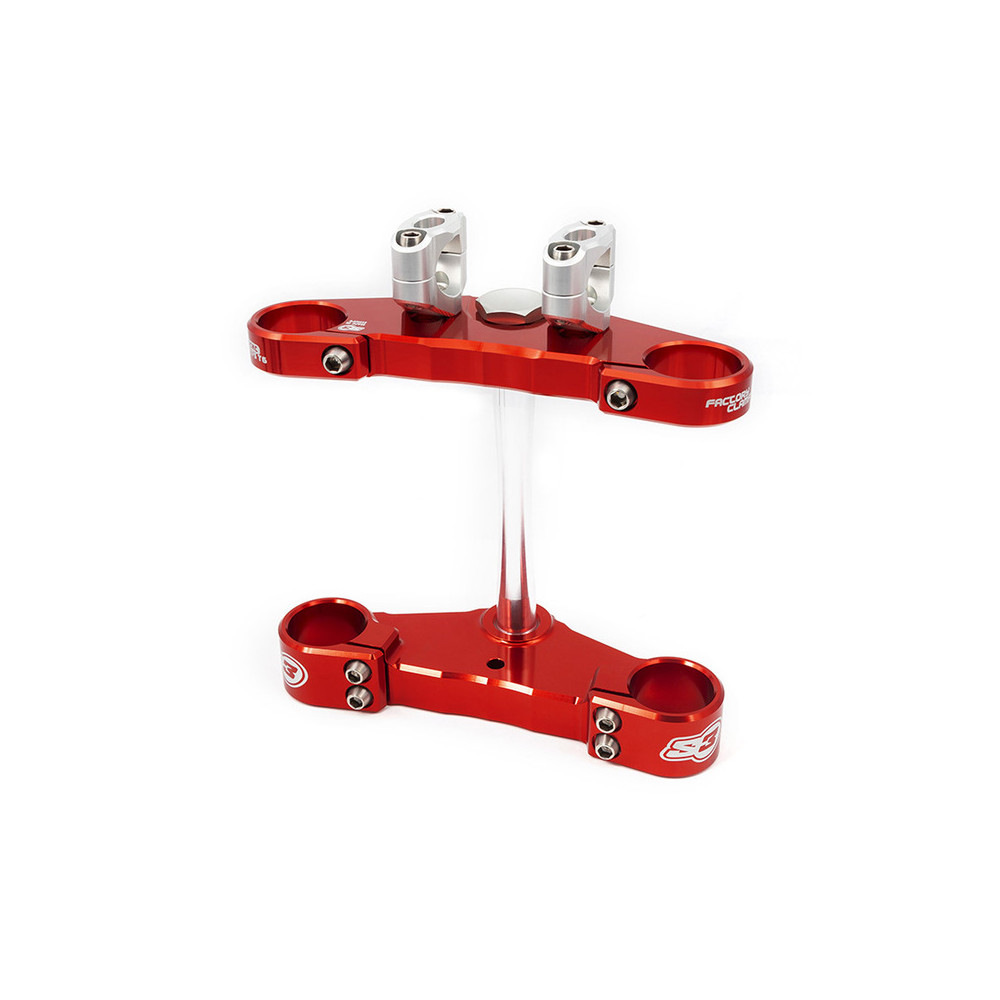 Té de fourche complet S3 Ø39mm rouge Gas Gas Pro fourche Tech