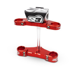 Té de fourche complet S3 Ø39mm rouge Gas Gas Pro fourche Tech