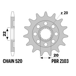 Kit chaîne EK/PBR 520 M3 - 13/48-112 - Couronne acier standard