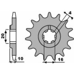 Kit chaîne EK/PBR 520 SRX2 - 13/49-114 - Couronne alu standard