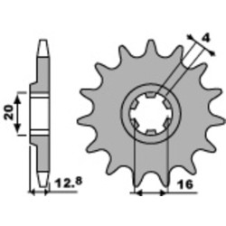 Kit chaîne EK/PBR 520 SRX2 - 13/52-116 - Couronne acier standard