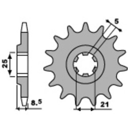 Kit chaîne EK/PBR 520 MRD7 - 14/48-114 - Couronne alu standard