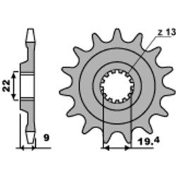 Kit chaîne EK/PBR ERROR MRD7 - 13/49-114 - Couronne alu standard