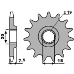 Kit chaîne EK/PBR 520 SRX2 - 13/49-116 - Couronne acier standard