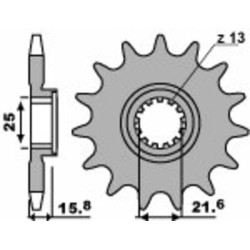 Kit chaîne EK/PBR 525 SRX2 - 15/40-108 - Couronne acier standard