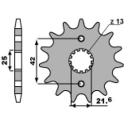 Kit chaîne EK/PBR 530 SRX2 - 14/42-108 - Couronne acier standard