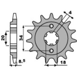Kit chaîne EK/PBR 520 SRX2 - 13/47-114 - Couronne acier standard