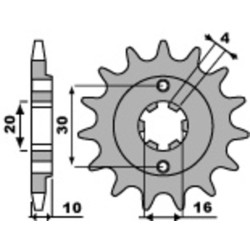 Kit chaîne EK/PBR 520 SRX2 - 14/43-116 - Couronne acier standard