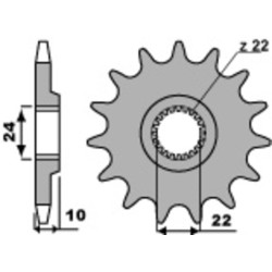 Kit chaîne EK/PBR 520 SRX2 - 16/47-112 - Couronne acier standard