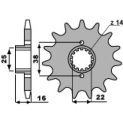 Kit chaîne EK/PBR 525 SRX2 - 15/42-104 - Couronne alu renforcé