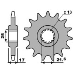 Kit chaîne EK/PBR 520 ZVX3 - 16/43-114 - Couronne acier standard