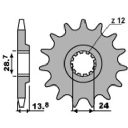 Kit chaîne EK/PBR 530 SRX2 - 17/42-110 - Couronne acier standard