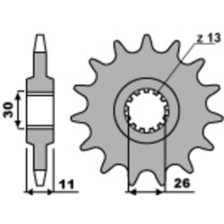 Kit chaîne EK/PBR 530 SRX2 - 16/43-114 - Couronne acier standard