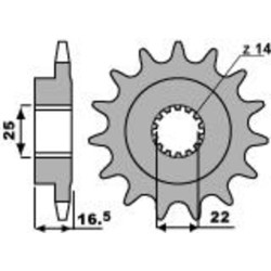 Kit chaîne EK/PBR 525 SRX2 - 15/39-100 - Couronne acier standard