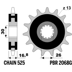 Kit chaîne EK/PBR 525 SRX2 - 16/42-108 - Couronne acier standard