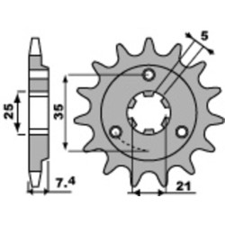 Kit chaîne EK/PBR 520 SRX2 - 16/42-114 - Couronne acier standard