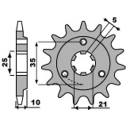 Kit chaîne EK/PBR 520 SRX2 - 15/48-116 - Couronne acier standard