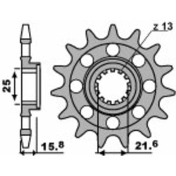 Kit chaîne EK/PBR 520 SRX2 - 15/43-110 - Couronne acier standard