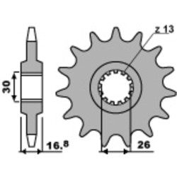 Kit chaîne EK/PBR 530 SRX2 - 16/42-116 - Couronne acier standard