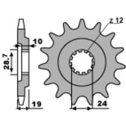 Kit chaîne EK/PBR 530 SRX2 - 17/45-110 - Couronne acier standard
