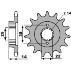 Kit chaîne EK/PBR 530 SRX2 - 15/46-108 - Couronne acier standard