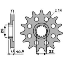 Kit chaîne EK/PBR 525 ZVX3 - 15/41-110 - Couronne alu renforcé