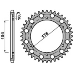 Kit chaîne EK/PBR 530 ZVX3 - 16/44-116 - Couronne acier standard