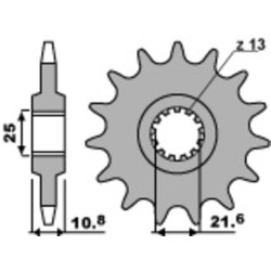 Kit chaîne EK/PBR 525 ZVX3 - 16/45-114 - Couronne acier standard