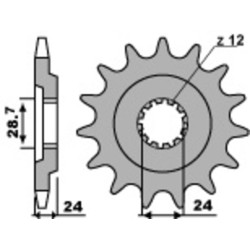 Kit chaîne EK/PBR 530 ZVX3 - 17/45-110 - Couronne acier standard