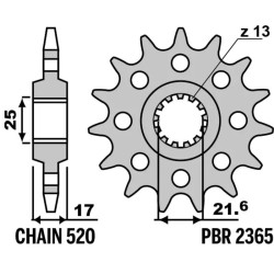 Kit chaîne EK/PBR 520 ZVX3 - 15/41-112 - Couronne acier standard