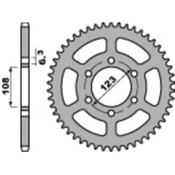 Kit chaîne EK/PBR 420 SR - 11/53-130 - Couronne acier standard