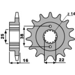 Kit chaîne EK/PBR 520 SRX2 - 14/43-106 - Couronne acier standard