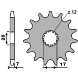 Kit chaîne EK/PBR 428 SR - 13/60-134 - Couronne acier standard