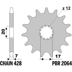 Kit chaîne EK/PBR 428 SR - 12/60-134 - Couronne acier standard